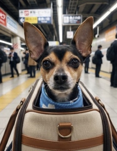 Scout traveling through a station in his carrier